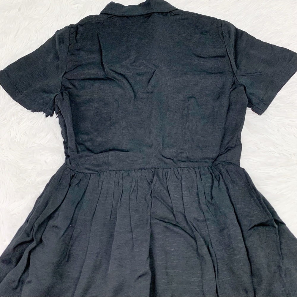 J Crew Collection shirtdress with jewel buttons short sleeve in‎ black - Picture 5 of 11